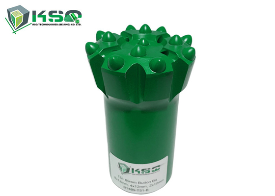 تکه های دکمه فولادی رزوه ای آلیاژی ابزار حفاری سنگ مرکز قطره T51 بالستیک 89 میلی متری