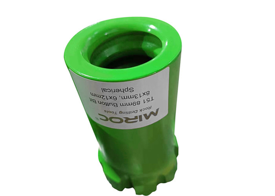 T51 89mm سوراخ دومی چکش دکمه تکه های کاربید وولفستم / 14 دکمه رشته دار