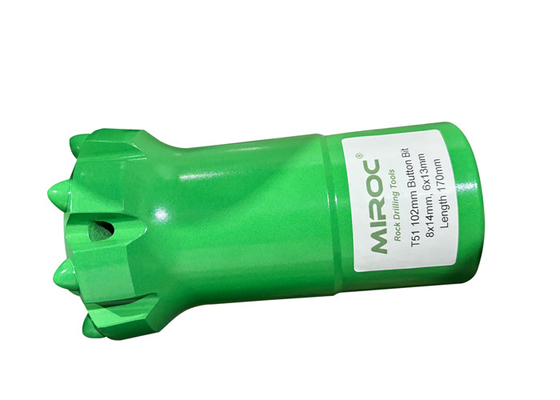 T51-102mm Tungsten Carbide And High Strength Alloy Steel Button Drill Bit ایده آل برای شرایط سنگی متوسط و سخت