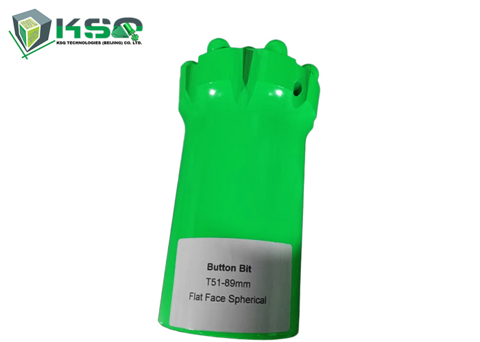 مته دکمه ای رزوه ای T51-89mm با طراحی کاربید نیمه بالستیک برای حفاری نیمکتی